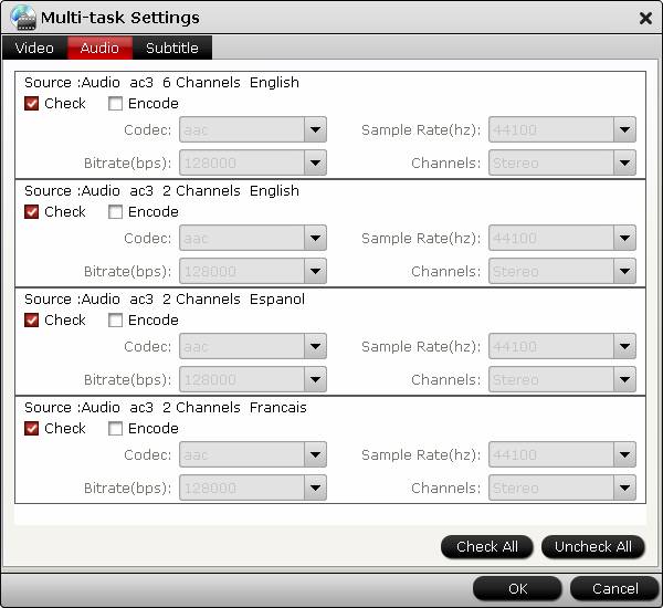 multi track video settings