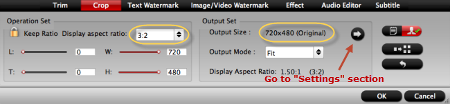 Crop video to change output aspect ratio