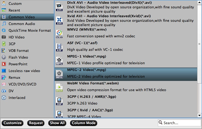  choose output format