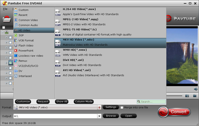 free dvdaid output format