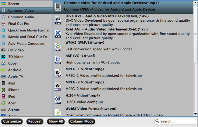 Choose output file format