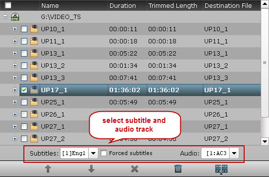 select subtitles audio track