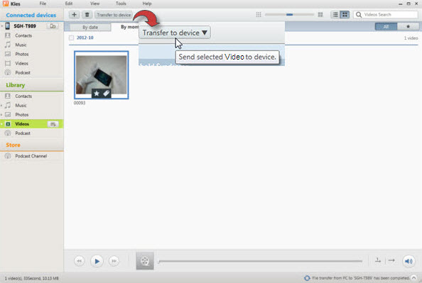 transfer videos to galaxy tab 3 via kies