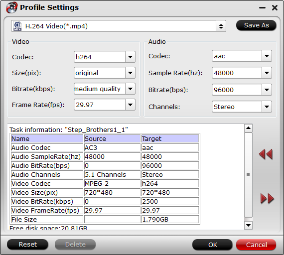 h264 settings