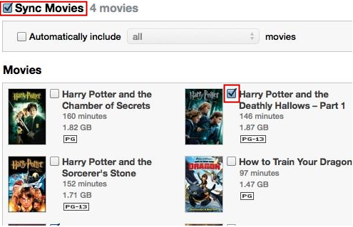 sync movies from itunes