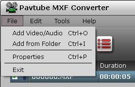 add mxf video