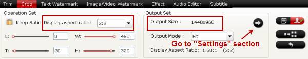 hd video converter crop settings