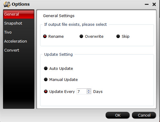 hd video converter general settings