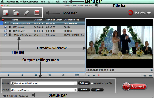 hd video converter mac main ui