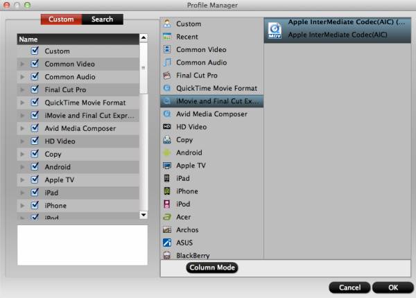 hd video converter mac profile manager