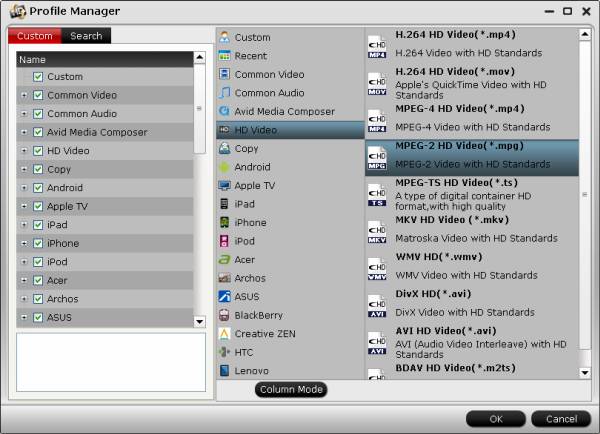 hd video converter profile manager