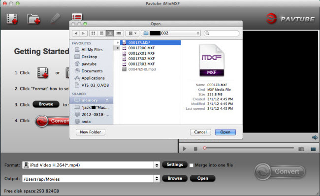 imixmxf import panasonic video