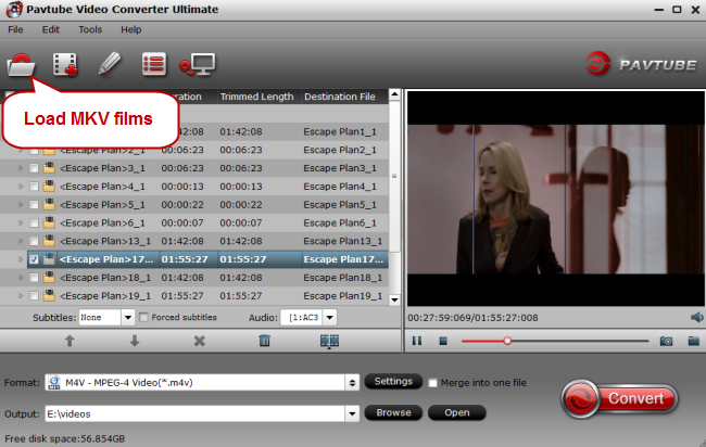 load mkv files to mkv video converter