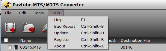 mts m2ts help menu