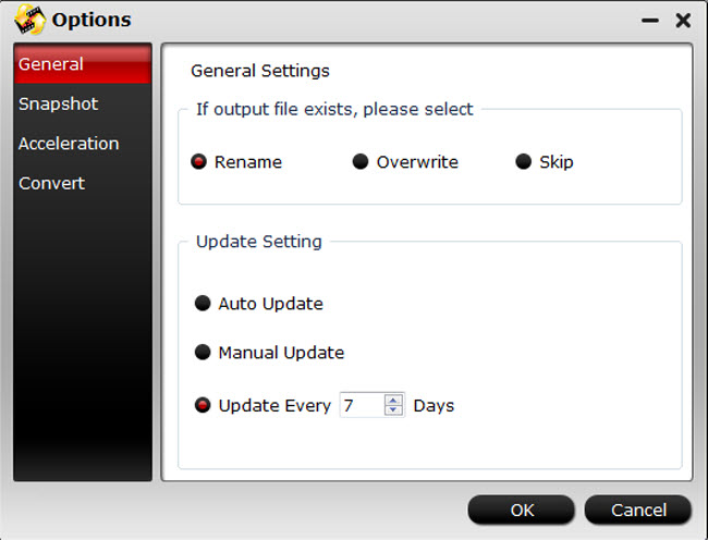 mts m2ts general settings