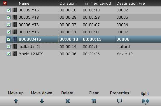 mts m2ts file list