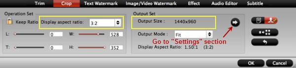 mxf converter mac crop settings