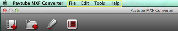 mxf converter mac menu bar