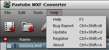 mxf multimixer help menu