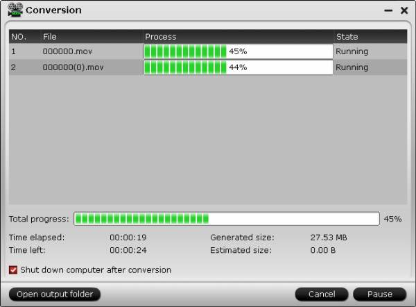 mxf start conversion