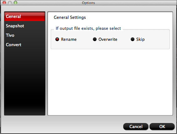 video converter mac general settings