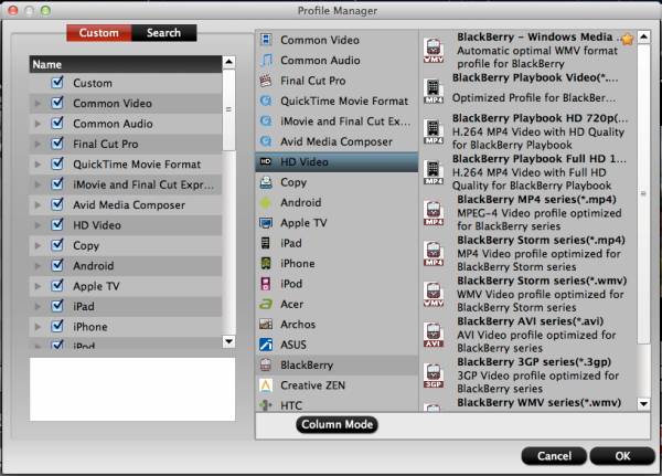 video converter mac profile manager