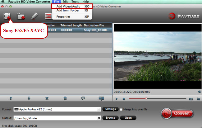 add sony f55 f5 xavc to fcp imovie premiere avid