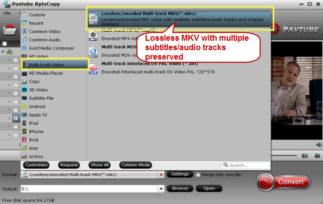 choose lossless mkv as output format