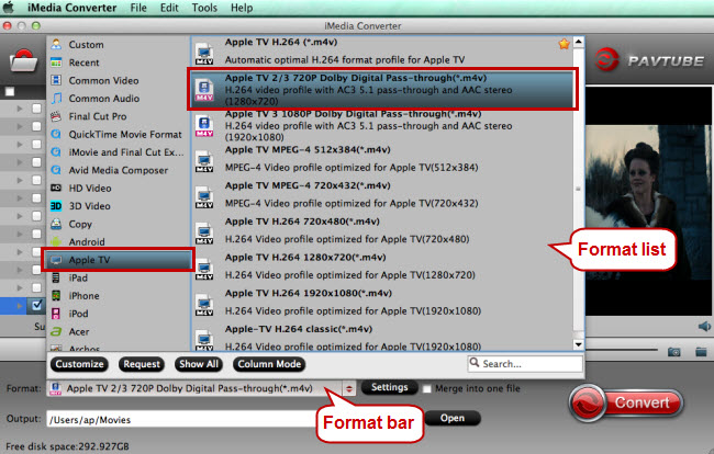 output Apple TV Dolby Digital Pass-through format