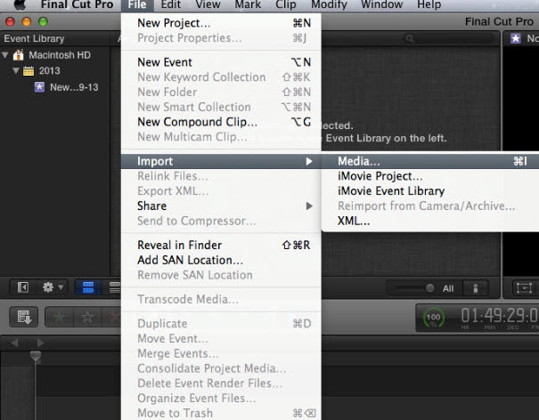 import video files to fcp x