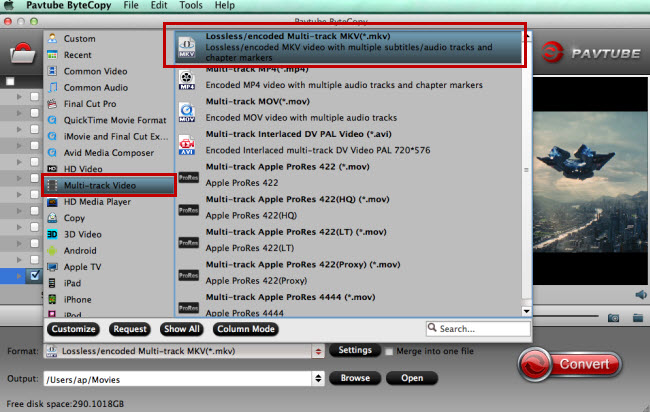 Choose output format with truehd 7.1 audio