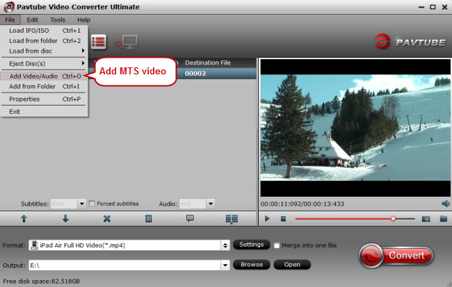 add mts video to mts converter