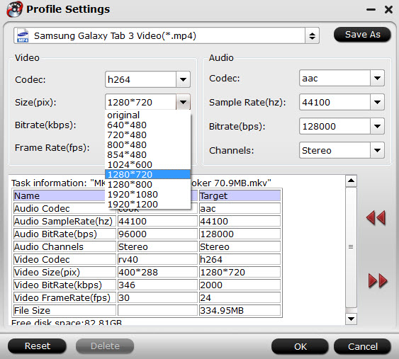 change video audio settings