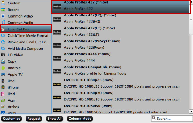 Specify output file format