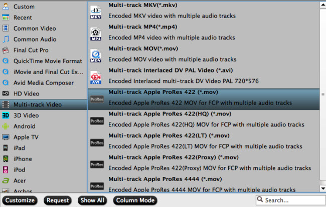 convert mxf to multi track apple prores mp4