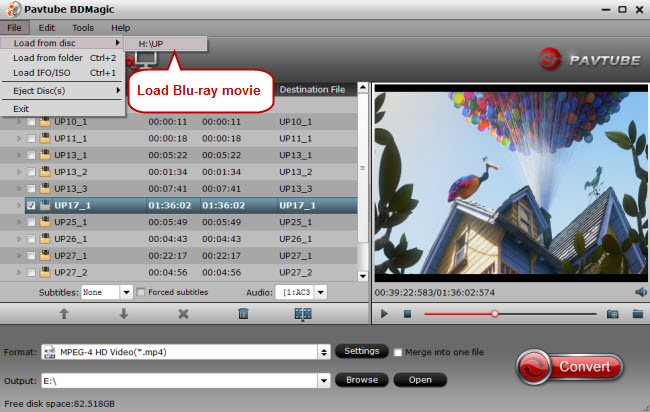 load blu-ray to blu-ray to mp4 sd card converter