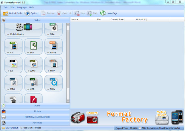 top free video converter format factory