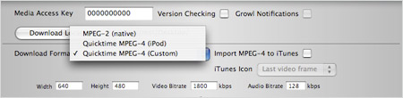 transfer tivo to mac choose output format