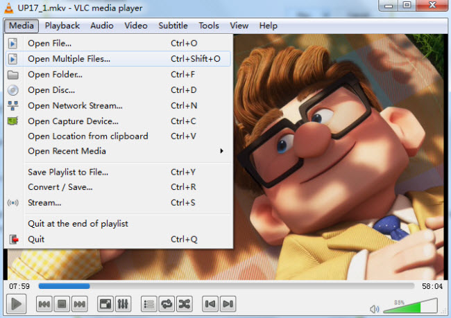 vlc open multiple=