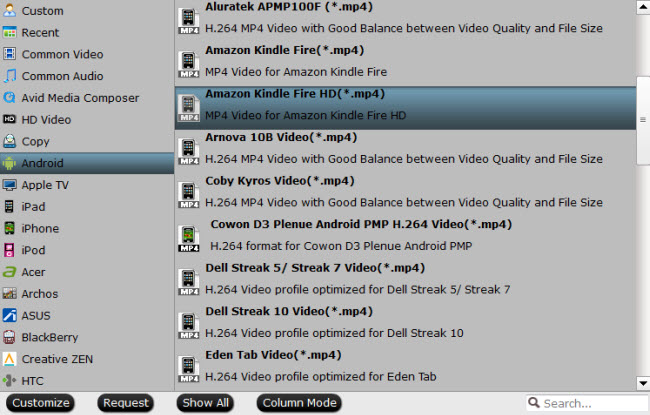 Pick output file format