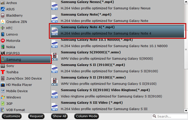 convert blu-ray to samsung galaxy note 4 supported video format