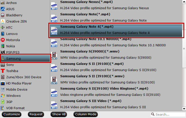 convert mkv avi wmv mpg vob tivo webm to samsung galaxy note 4 supported video format