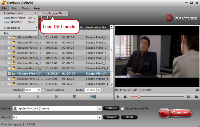 load dvd movie to dvd to itunes converter