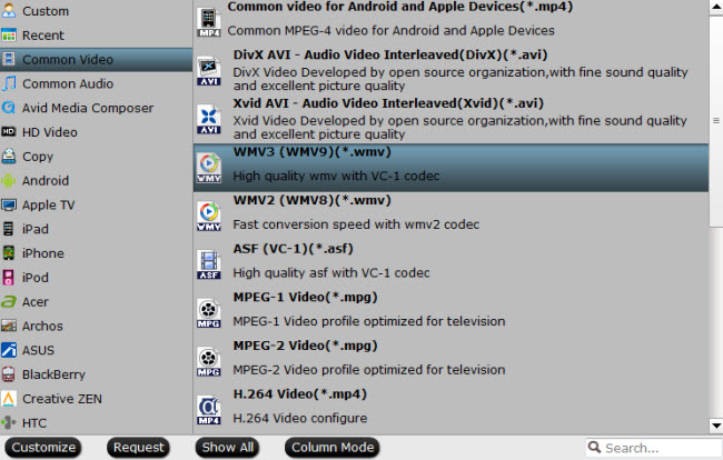 Output WMV3 (WMV9) file