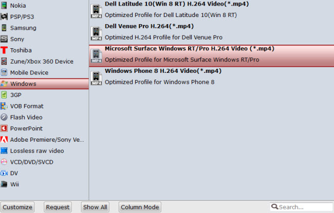 Choose output file format