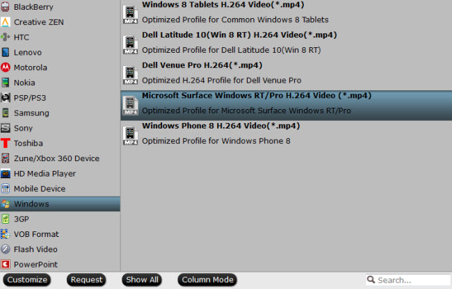 Choose output file format