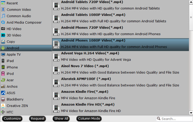 Choose output file format