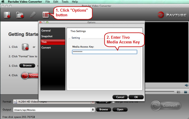 enter tivo media access key