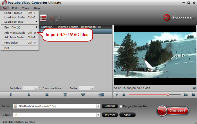 import h.264/avc to video converter