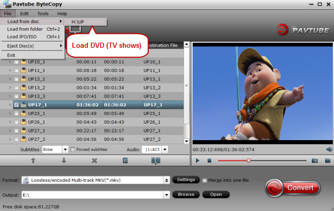 load dvd tv shows for ripping dvd to vlc